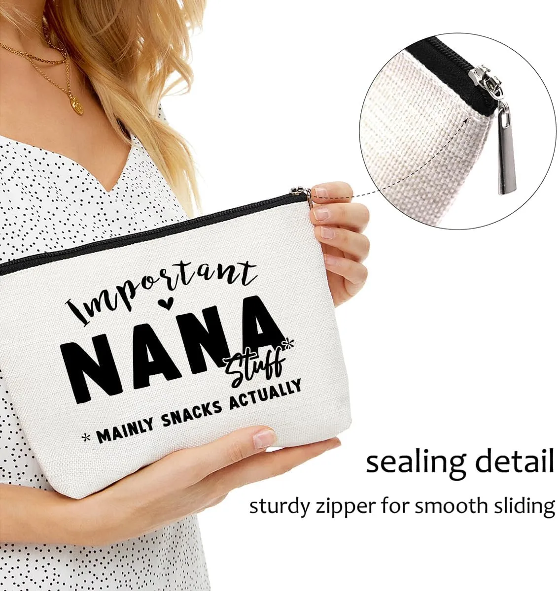 Nana Gifts Grandma Gifts Makeup Bag, Gifts for Grandma, Grandma Birthday Gifts Toiletry Bag, Grandmother Gifts Cosmetic Bag, Mothers Day Grandmothers Day Christmas Retirement Gifts for Women Granny