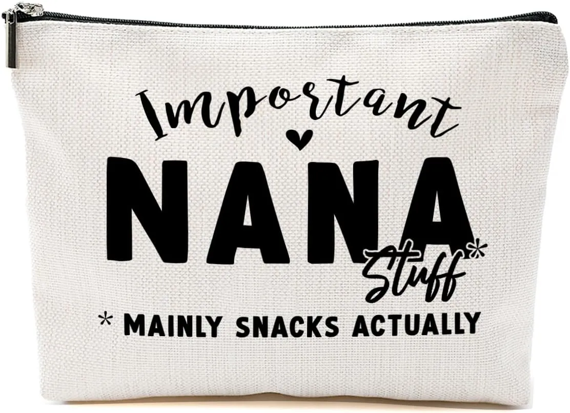 Nana Gifts Grandma Gifts Makeup Bag, Gifts for Grandma, Grandma Birthday Gifts Toiletry Bag, Grandmother Gifts Cosmetic Bag, Mothers Day Grandmothers Day Christmas Retirement Gifts for Women Granny