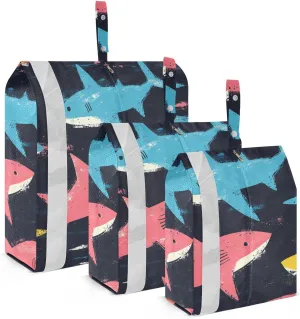 Nature fish sea Pirate Style 3 Set Travel Packing Cubes For Suitcases, Foldable, Garment Bag Closet Storage, Luggage Space Saver, Luggages Management Personnel