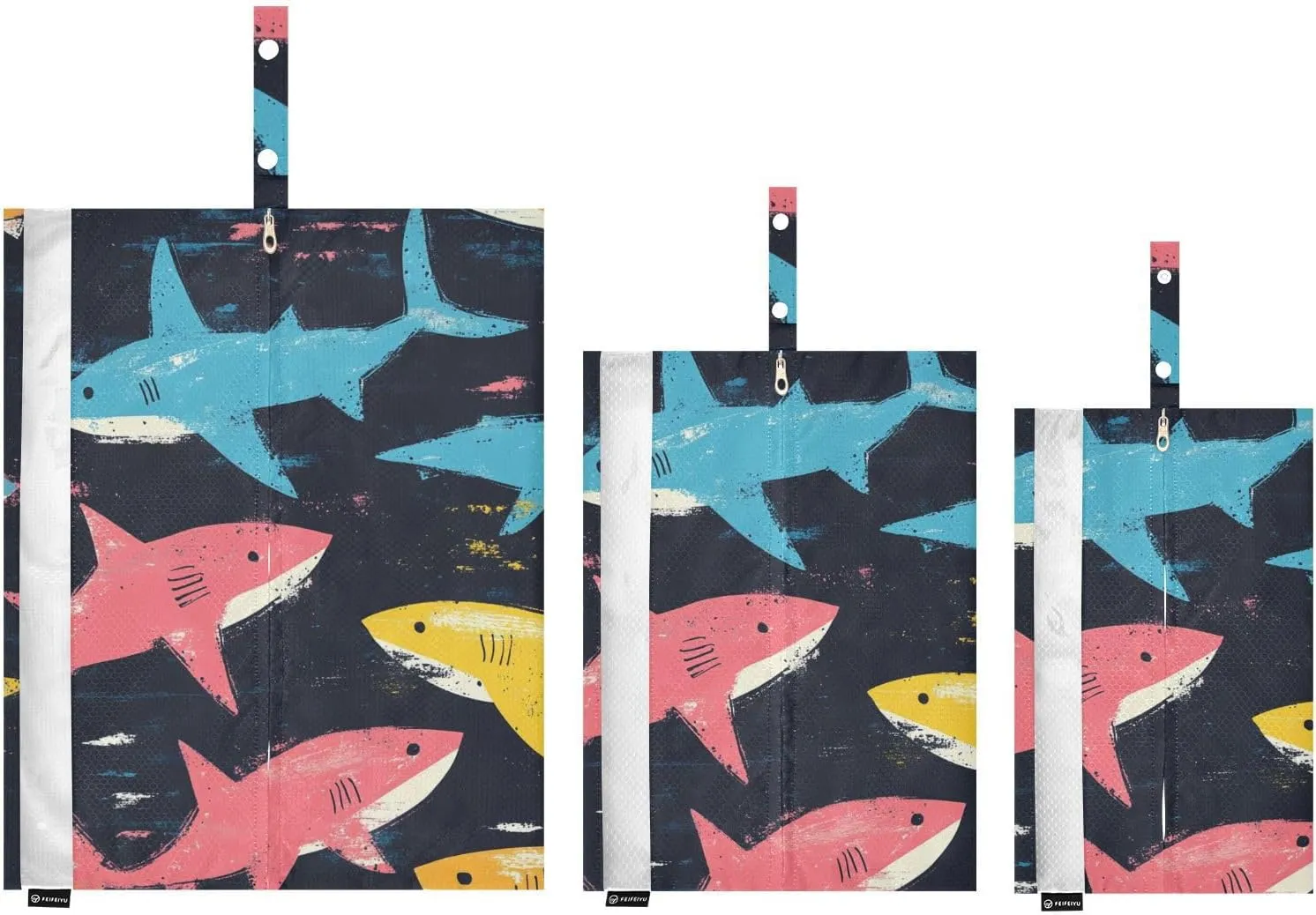 Nature fish sea Pirate Style 3 Set Travel Packing Cubes For Suitcases, Foldable, Garment Bag Closet Storage, Luggage Space Saver, Luggages Management Personnel