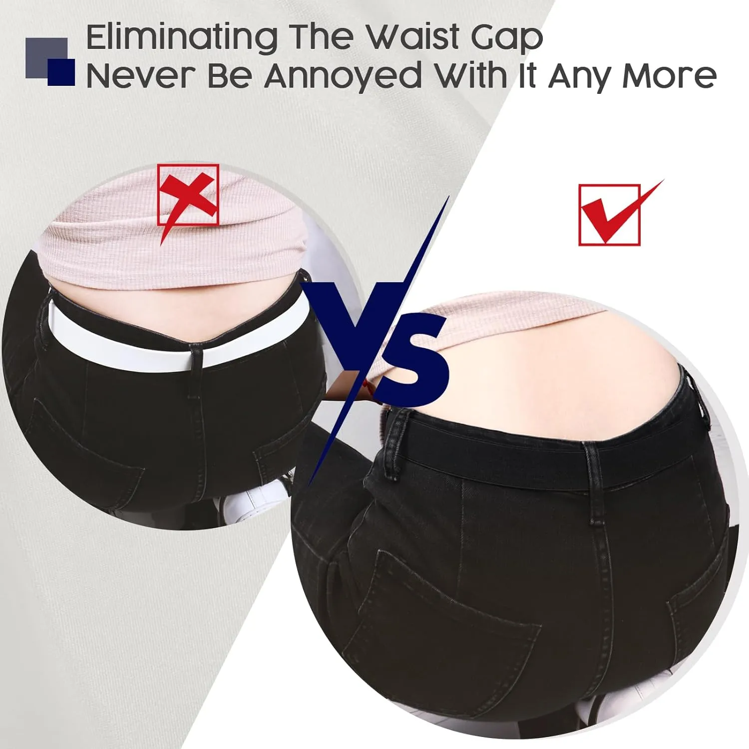 No Show Invisible Elastic Belt for Women Men, Elastic Web Strap Waist Stretch Belt with Flat Buckle