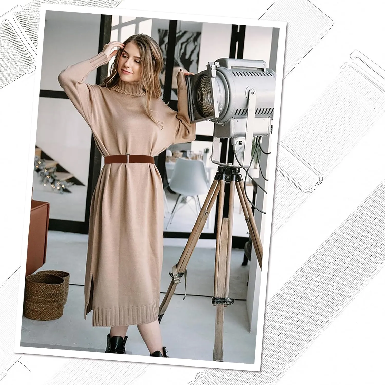 No Show Invisible Elastic Belt for Women Men, Elastic Web Strap Waist Stretch Belt with Flat Buckle