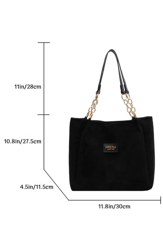 On The Road Black Suede Shoulder Bag