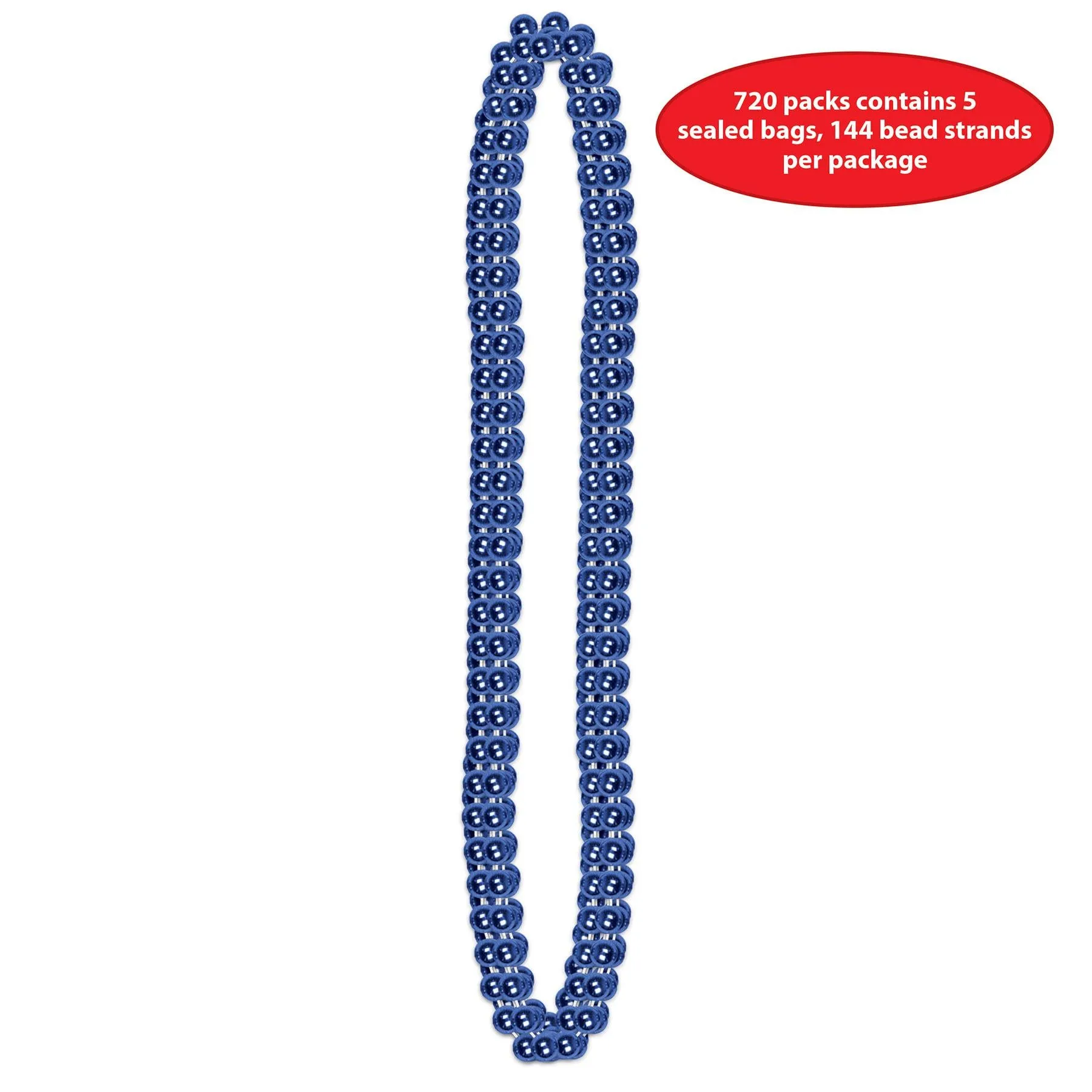 Party Bead Necklaces - Small Round - blue