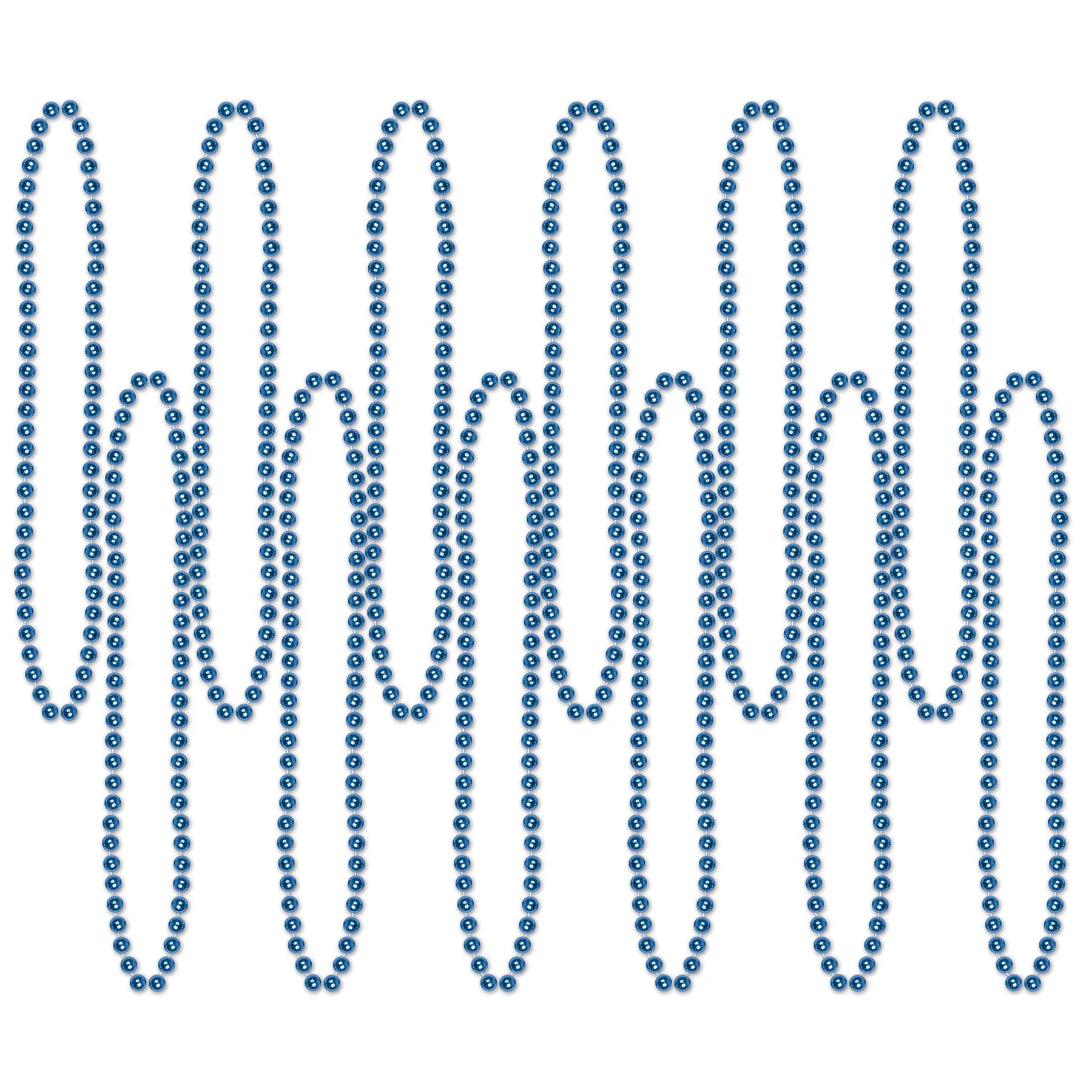 Party Bead Necklaces - Small Round - blue