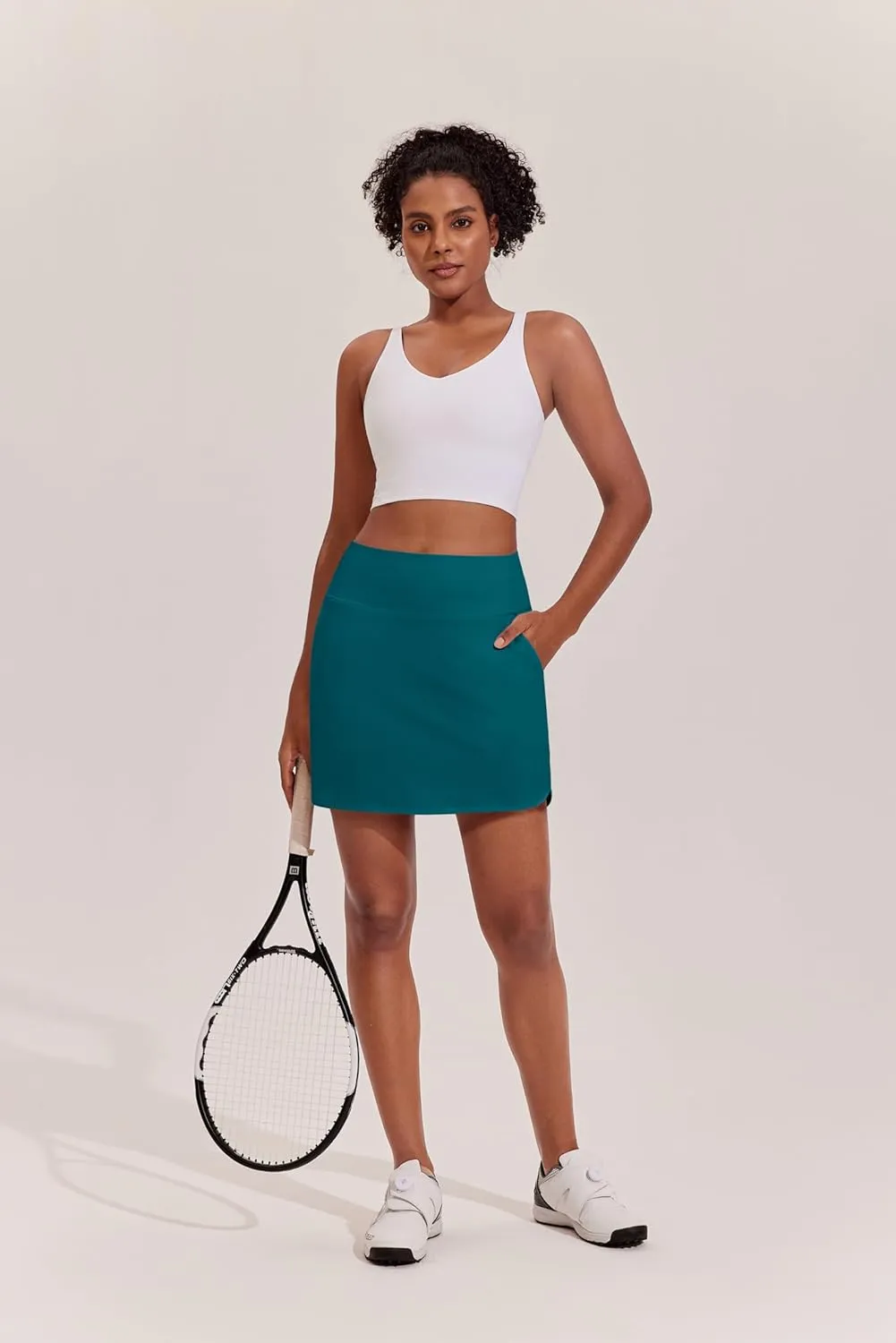 PINSPARK Golf Skirts for Women High Waisted Tennis Skort Skirts with 3 Pockets A Line Athletic Skirt Pickleball Workout