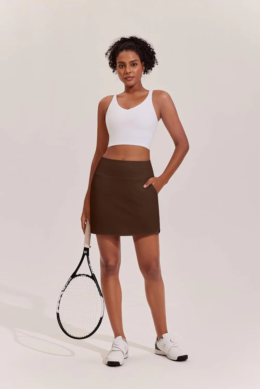 PINSPARK Golf Skirts for Women High Waisted Tennis Skort Skirts with 3 Pockets A Line Athletic Skirt Pickleball Workout