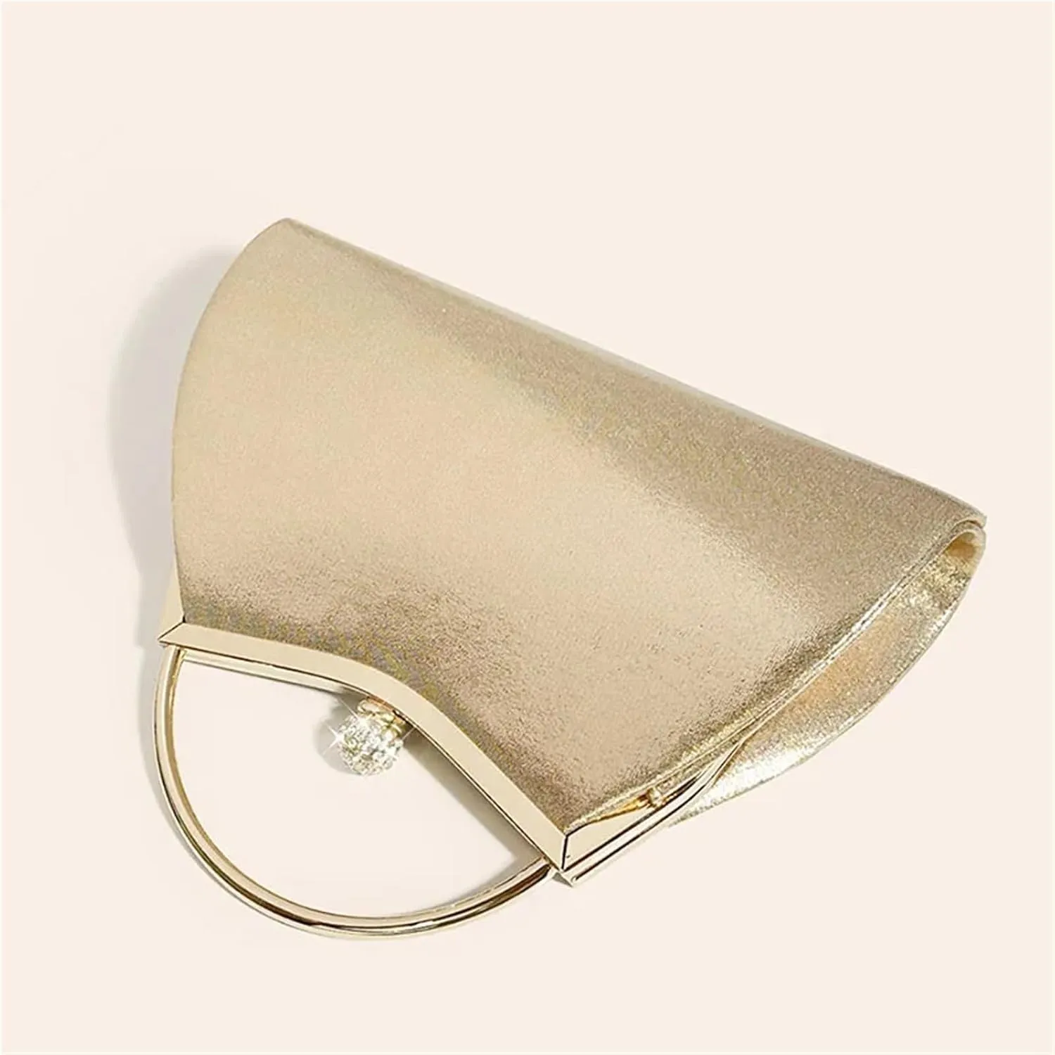 Pleated Evening Handbag Women Top Handle Clutch Wedding Dressed Clip Bag Diamond Party Purse