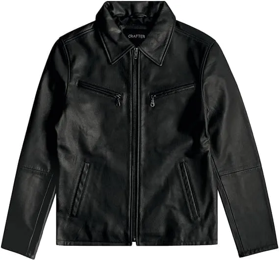 Premium Leather Jacket Men Old School Classic Style Everyday Wear Real Lambskin Mens Black Leather Jacket