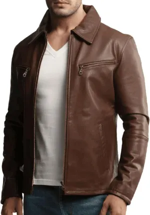 Premium Leather Jacket Men Old School Classic Style Everyday Wear Real Lambskin Mens Black Leather Jacket