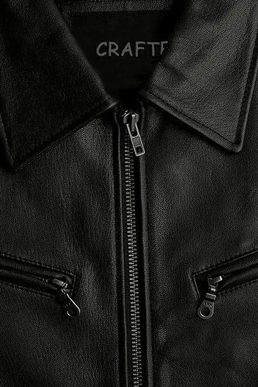 Premium Leather Jacket Men Old School Classic Style Everyday Wear Real Lambskin Mens Black Leather Jacket