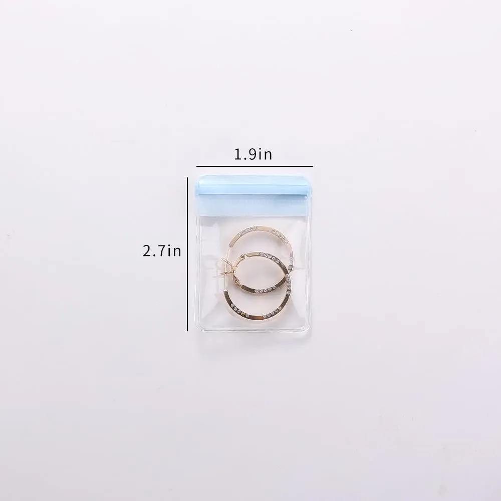 PVC Antioxidant Jewelry Storage Pouches Bracelets Necklaces Earrings Rings Storage Bags (BLUE, MIXED 1,30pcs)