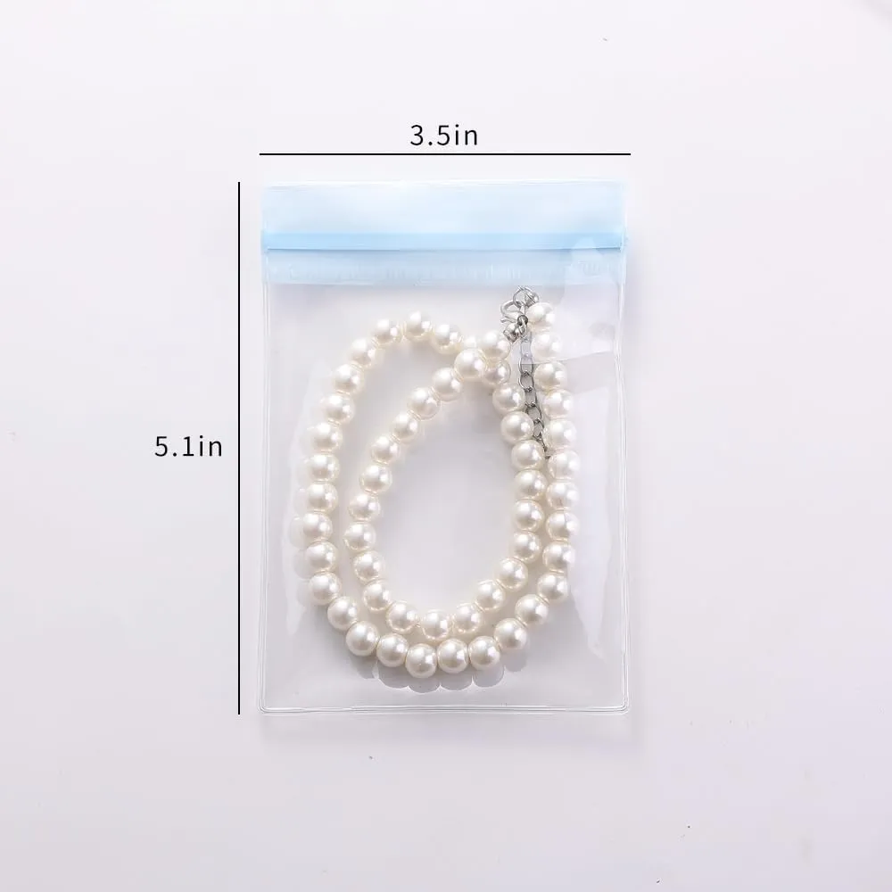 PVC Antioxidant Jewelry Storage Pouches Bracelets Necklaces Earrings Rings Storage Bags (BLUE, MIXED 1,30pcs)