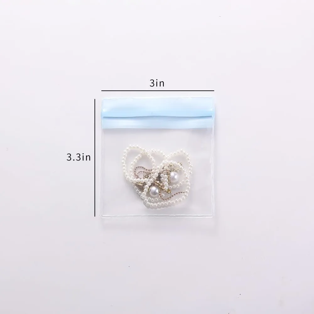 PVC Antioxidant Jewelry Storage Pouches Bracelets Necklaces Earrings Rings Storage Bags (BLUE, MIXED 1,30pcs)