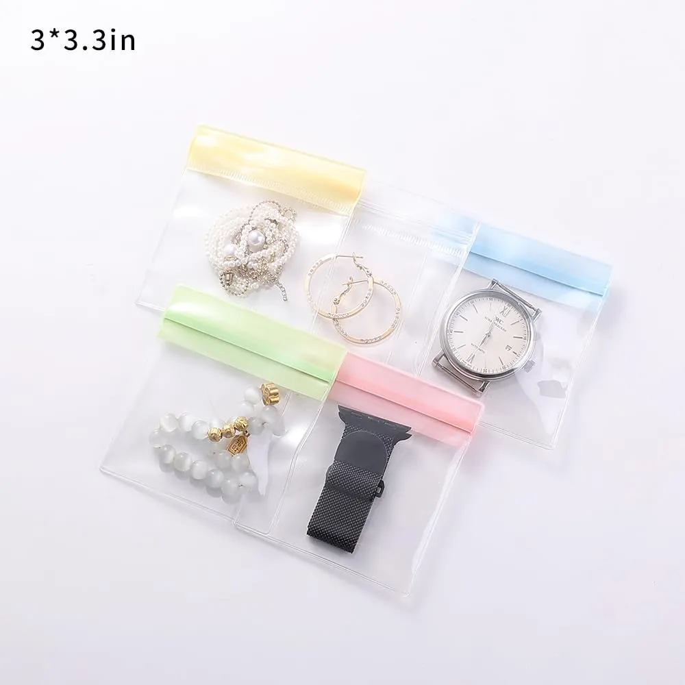 PVC Antioxidant Jewelry Storage Pouches Bracelets Necklaces Earrings Rings Storage Bags (BLUE, MIXED 1,30pcs)
