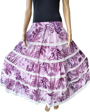 Rastogi Handicrafts Women's Boho Maxi Skirt, Paisley Floral Print, Geometric Pattern, Waist, Long Flowy Design