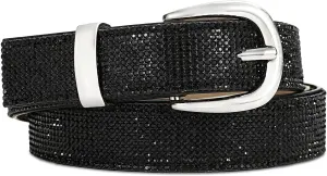 Rhinestone Belt for Women, Sparkly Diamond Belts for Womens Dresses, Ladies Glitter Belts for Jeans
