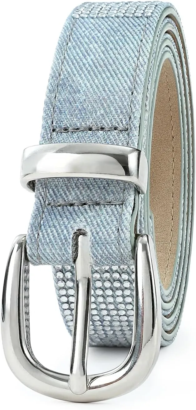 Rhinestone Belt for Women, Sparkly Diamond Belts for Womens Dresses, Ladies Glitter Belts for Jeans