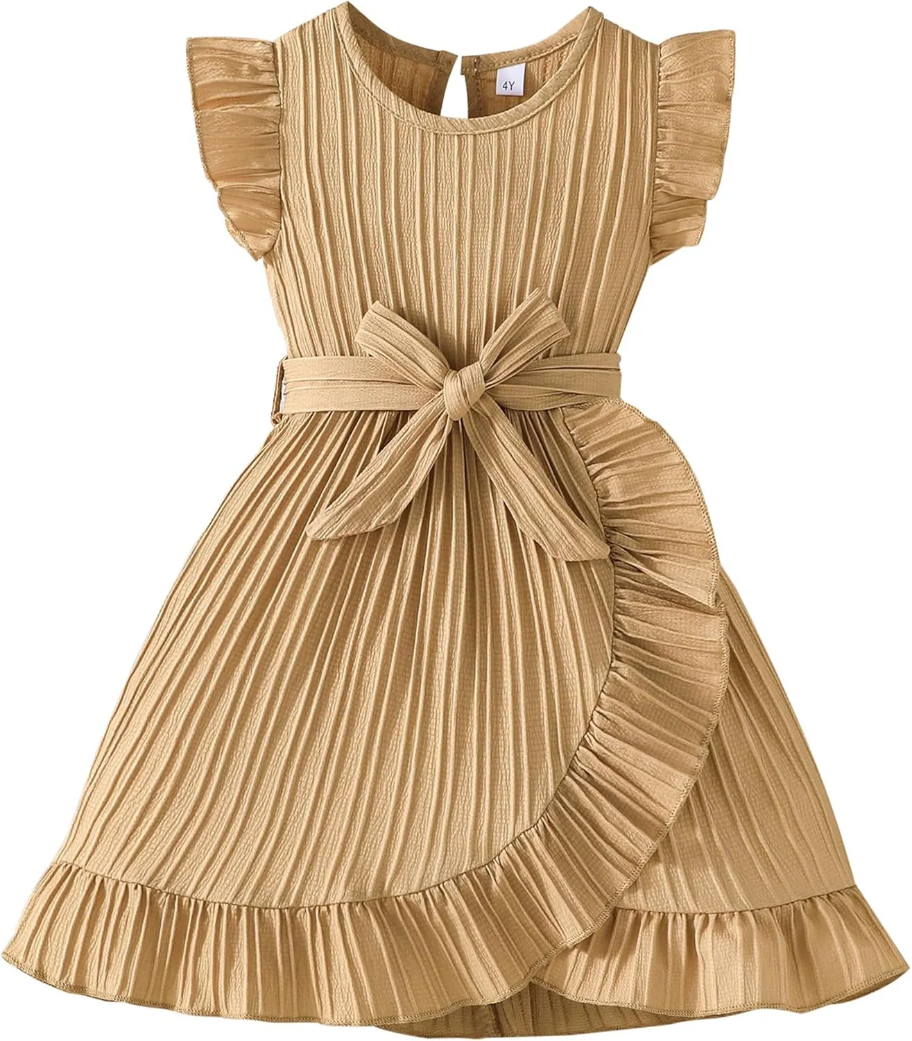 Rosibel Toddler Girls Dress Kids Ruffles Sleeveless Casual Dresses Little Girls Summer Beach Sundress 2-7Y