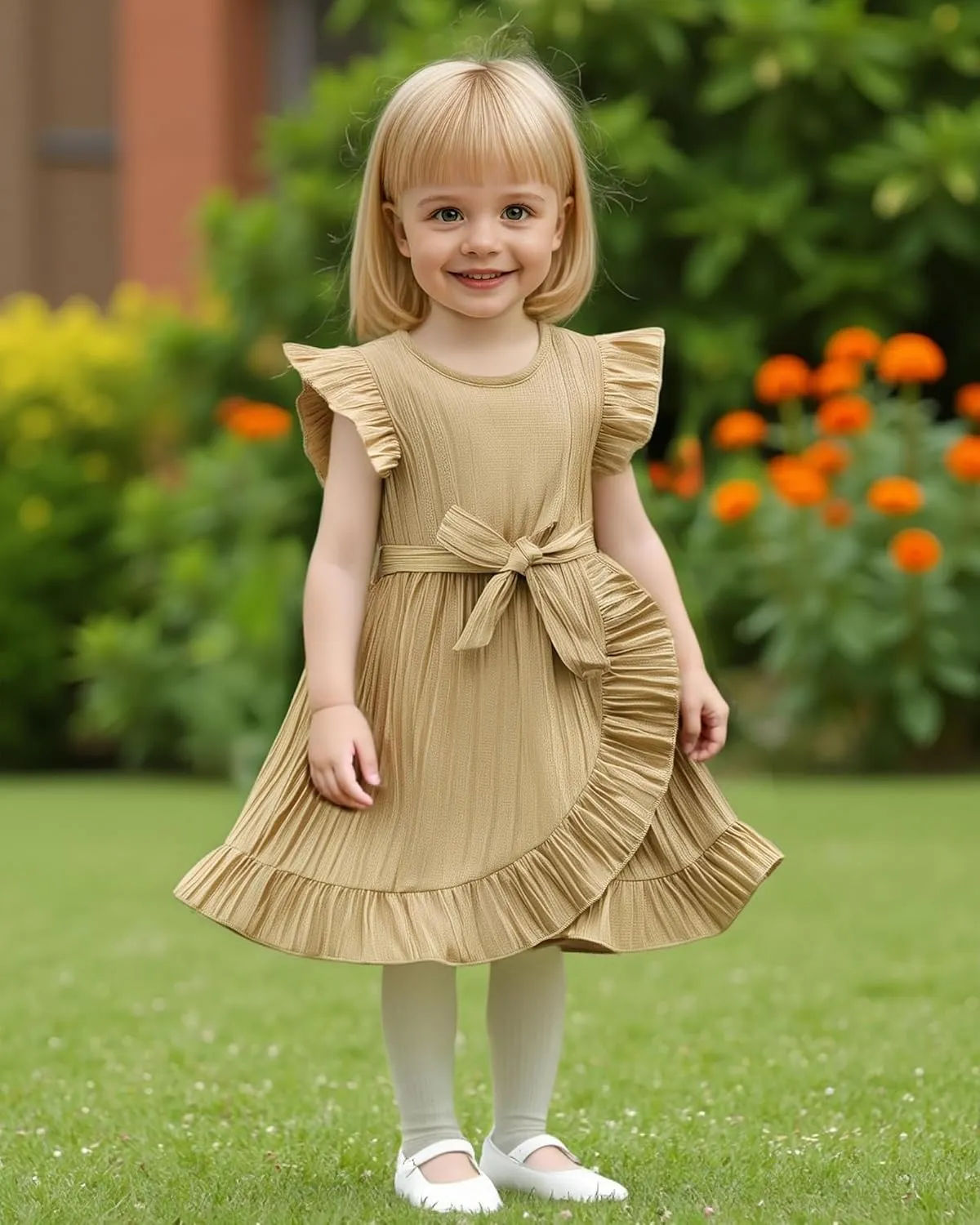 Rosibel Toddler Girls Dress Kids Ruffles Sleeveless Casual Dresses Little Girls Summer Beach Sundress 2-7Y