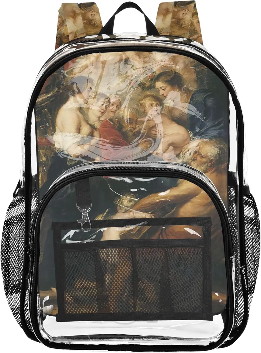 Rubens Painting Virgin Child Saints Travel Clear Bags for Women Kids Girls Backpack Boys Pvc Transparent Bags School