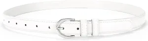 SANSTHS Women Leather Belt for Jeans Pants Fashion Ladies Skinny Belt for Dresses Thin Belt with Single Prong Buckle