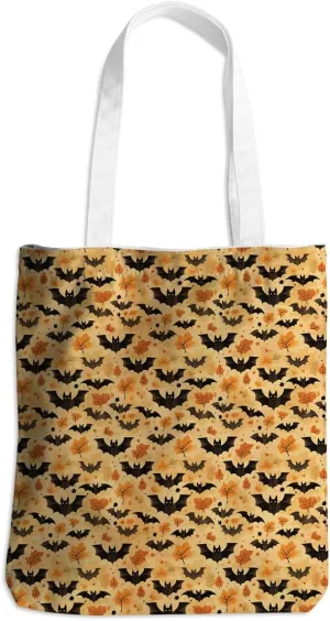 Single-Side Printed Fall Halloween Canvas Tote Bag for Women Pumpkin Autumn Thanksgiving Reusable Grocery Bags