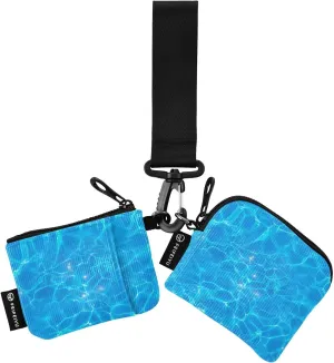 Small Wallet for Women Water in Swimming Pool Zip Around Dual Pouch Wristlet Wallets for Women Portable Card Wallet