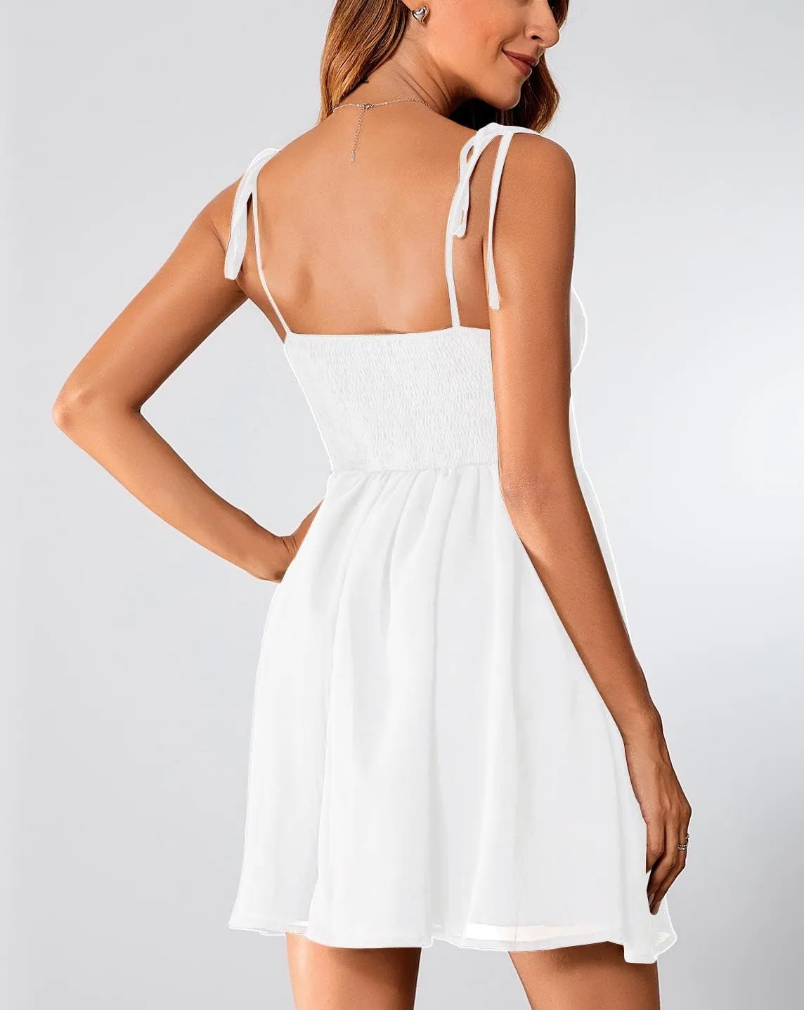 SOLY HUX Women's Corset Dress Cami Dresses Spaghetti Strap Flared Prom Dress Cocktail Party Short Summer Dress