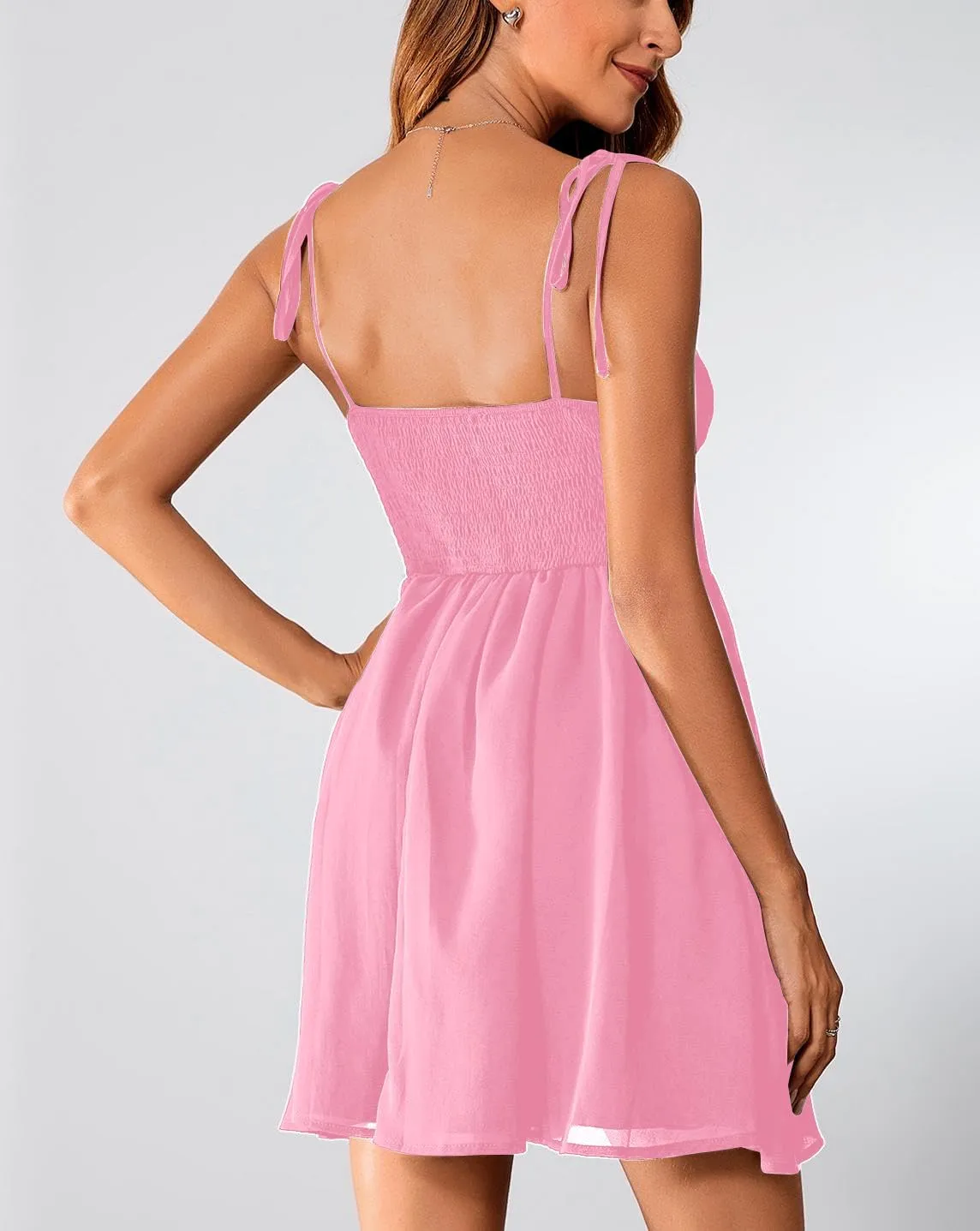 SOLY HUX Women's Corset Dress Cami Dresses Spaghetti Strap Flared Prom Dress Cocktail Party Short Summer Dress