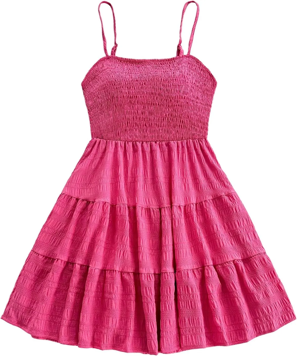 SOLY HUX Women's Sundress Smock Cami Mini Dress Sleeveless Swing A Line Short Dresses Casual Cute Summer Dresses
