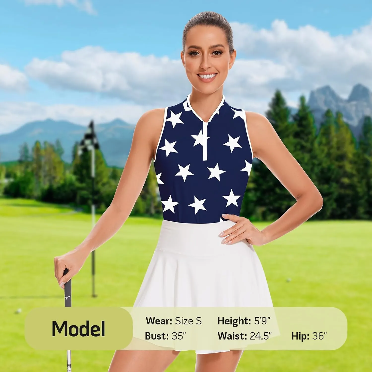 Soneven Women's Sleeveless Golf Shirt Racerback Polo Shirts with Pockets Tennis Tops Golf Tanks Pickleball Shirts