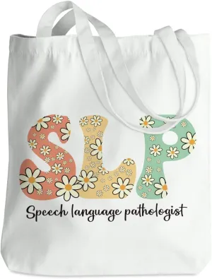 Speech Therapy Gifts SLP Tote Bag for Teacher Speech Language Pathology Beach Bag Speech Pathologist Gifts