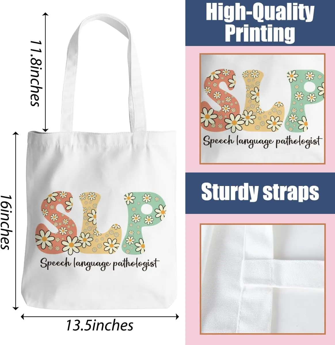 Speech Therapy Gifts SLP Tote Bag for Teacher Speech Language Pathology Beach Bag Speech Pathologist Gifts