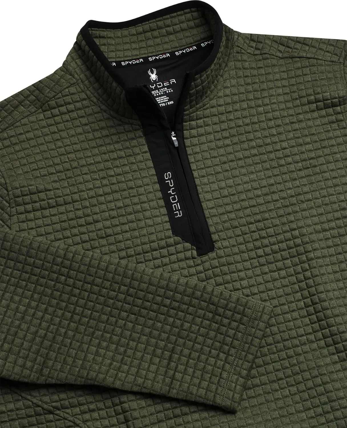 Spyder Mens Quarter Zip Pullover Sweatshirt - Grid Fleece Sweater Workout Shirts for Men - Quarter Zip Pullover Men Apparel