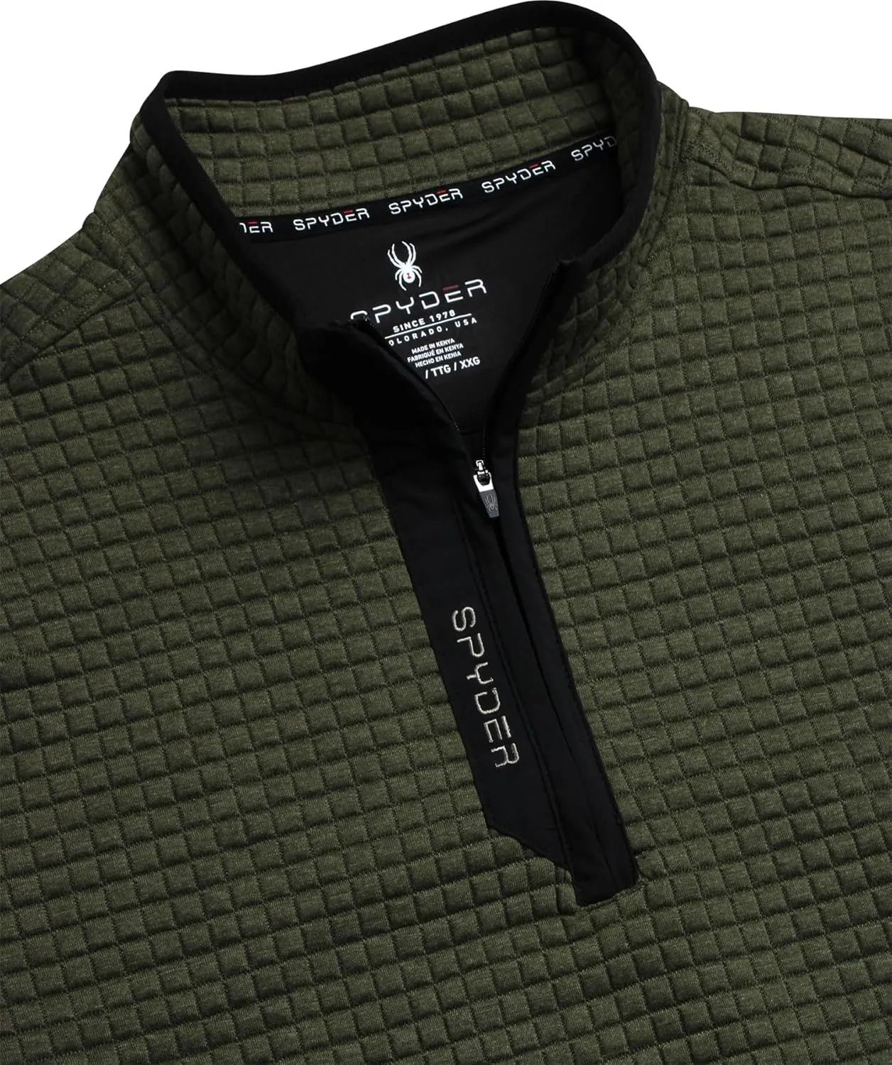 Spyder Mens Quarter Zip Pullover Sweatshirt - Grid Fleece Sweater Workout Shirts for Men - Quarter Zip Pullover Men Apparel