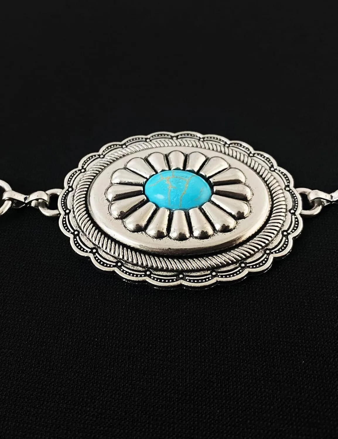 TOPACC Concho belts for Women Western Metal Cowgirl Boho Chain Belt for Dresses Jeans Country Concert Outfit