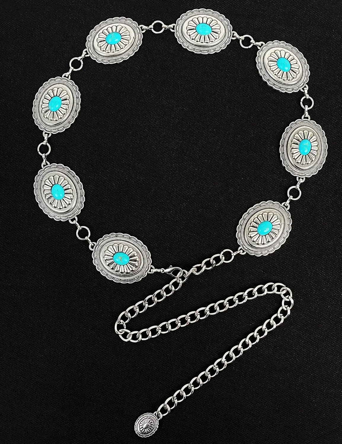 TOPACC Concho belts for Women Western Metal Cowgirl Boho Chain Belt for Dresses Jeans Country Concert Outfit