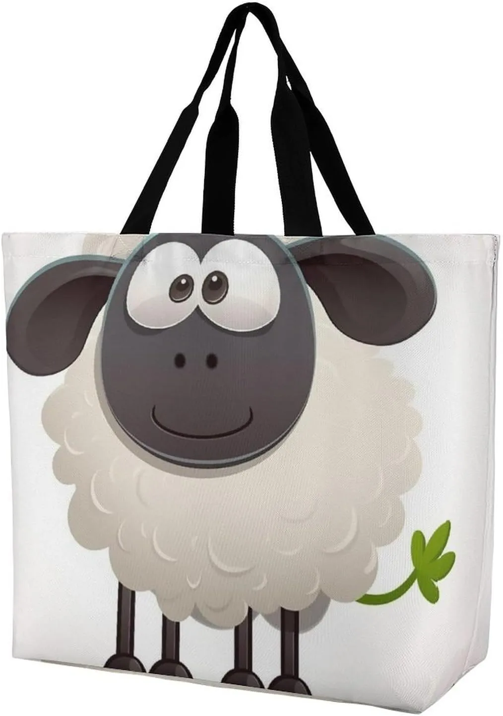 Tote Bag,Painted Foldable Shopping Tote Bag,washable Coating Groceries Storage Sheep Bags for Shopping Or Travel, 40x40x16cm