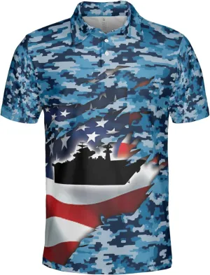 US Veteran Polo Shirts for Men - US Soldiers Men's Quick Dry Short Sleeve Polo Shirts Series 07