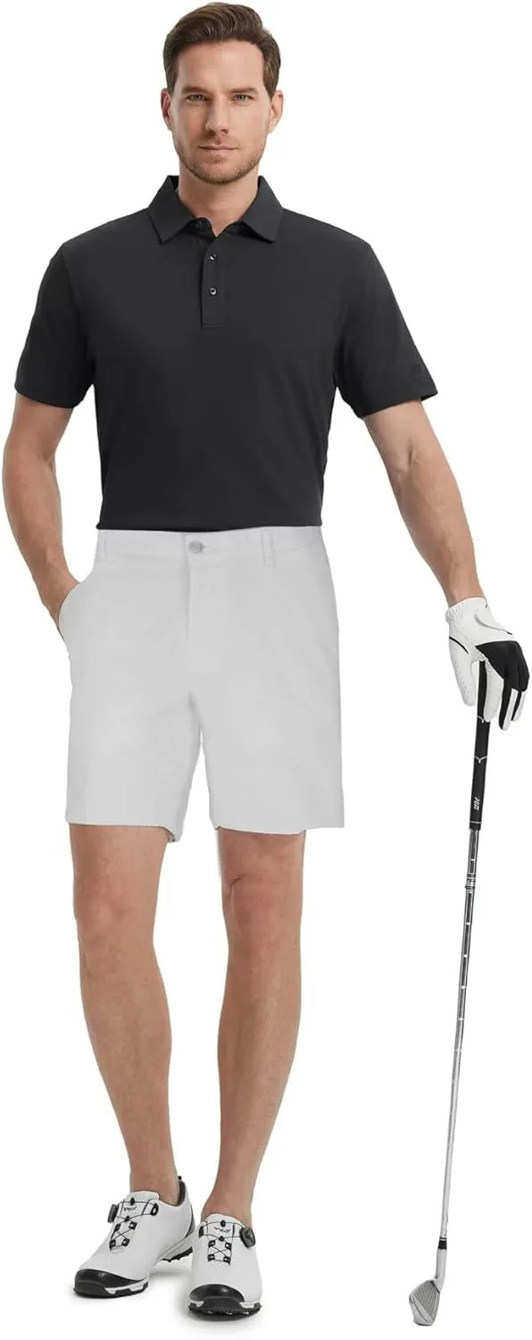 VEBOON Polo Shirts for Men Short Sleeve Cotton Blend Athletic Performance Classic Regular Fit Golf Shirts