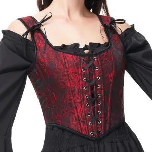 Vintage Floral Embroidered Camisole, Corset Vest Top for Women Bustier Shapewear