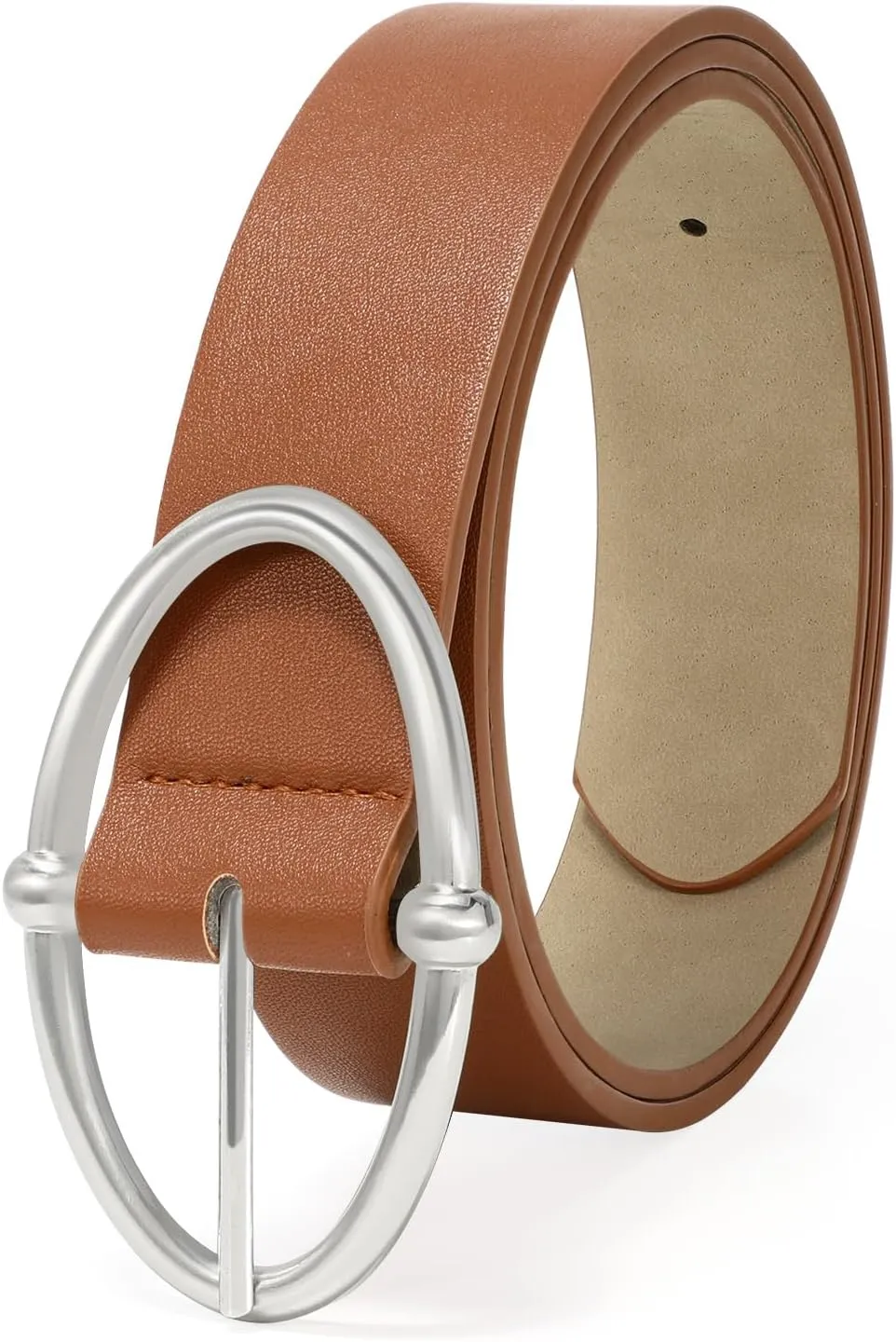 VONMELLI Leather Belts for Women, Women's Belts for Jeans Pants Fashion Ladies Dress Belt with Sliver Buckle