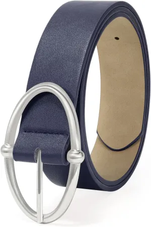 VONMELLI Leather Belts for Women, Women's Belts for Jeans Pants Fashion Ladies Dress Belt with Sliver Buckle