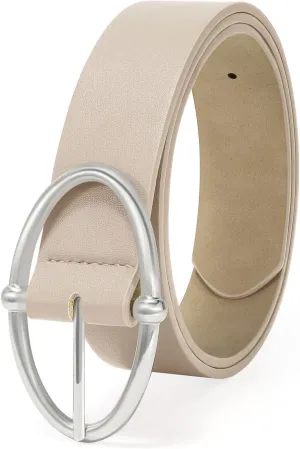 VONMELLI Leather Belts for Women, Women's Belts for Jeans Pants Fashion Ladies Dress Belt with Sliver Buckle