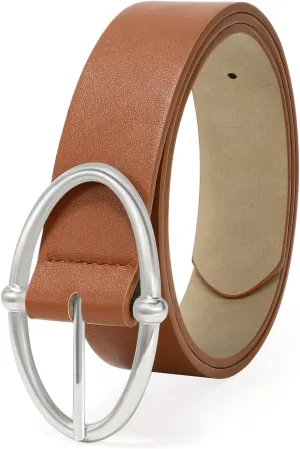 VONMELLI Leather Belts for Women, Women's Belts for Jeans Pants Fashion Ladies Dress Belt with Sliver Buckle