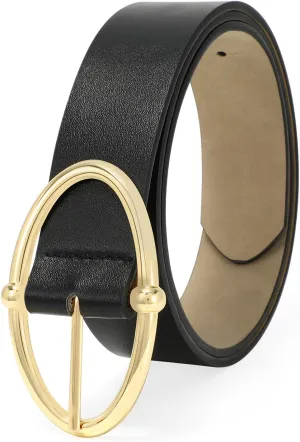 VONMELLI Leather Belts for Women, Women's Belts for Jeans Pants Fashion Ladies Dress Belt with Sliver Buckle