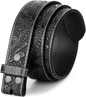Western Leather Belt Strap for Men Women Cowboy Cowgirl Leather Mens Belts for Jeans Birthday Christmas Belt Gifts