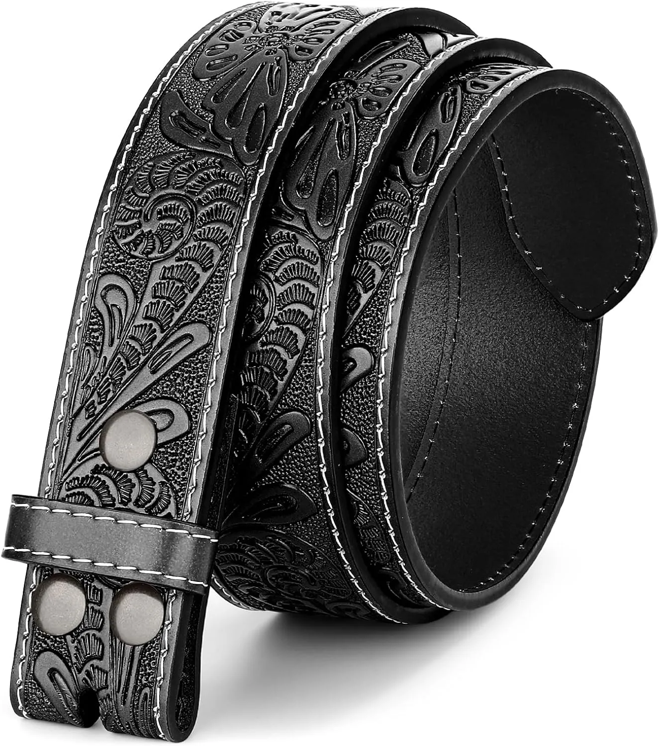 Western Leather Belt Strap for Men Women Cowboy Cowgirl Leather Mens Belts for Jeans Birthday Christmas Belt Gifts