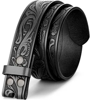 Western Leather Belt Strap for Men Women Cowboy Cowgirl Leather Mens Belts for Jeans Birthday Christmas Belt Gifts